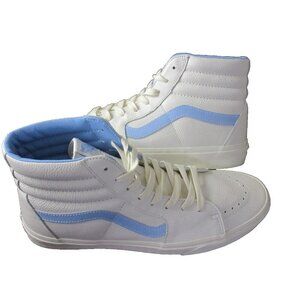 Vans Men's Sk8-Hi Vintage Leather Blanc De Blanc White Blue shoes Sizes NIB